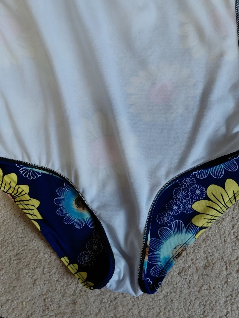 Girls Navy Floral One-Shoulder Swimsuit - Kids Swim